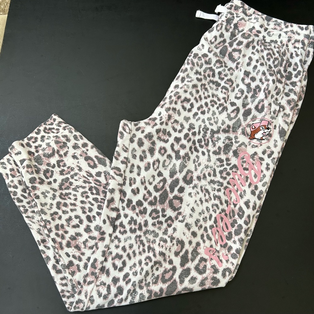 Pink Leopard Print Track Pants